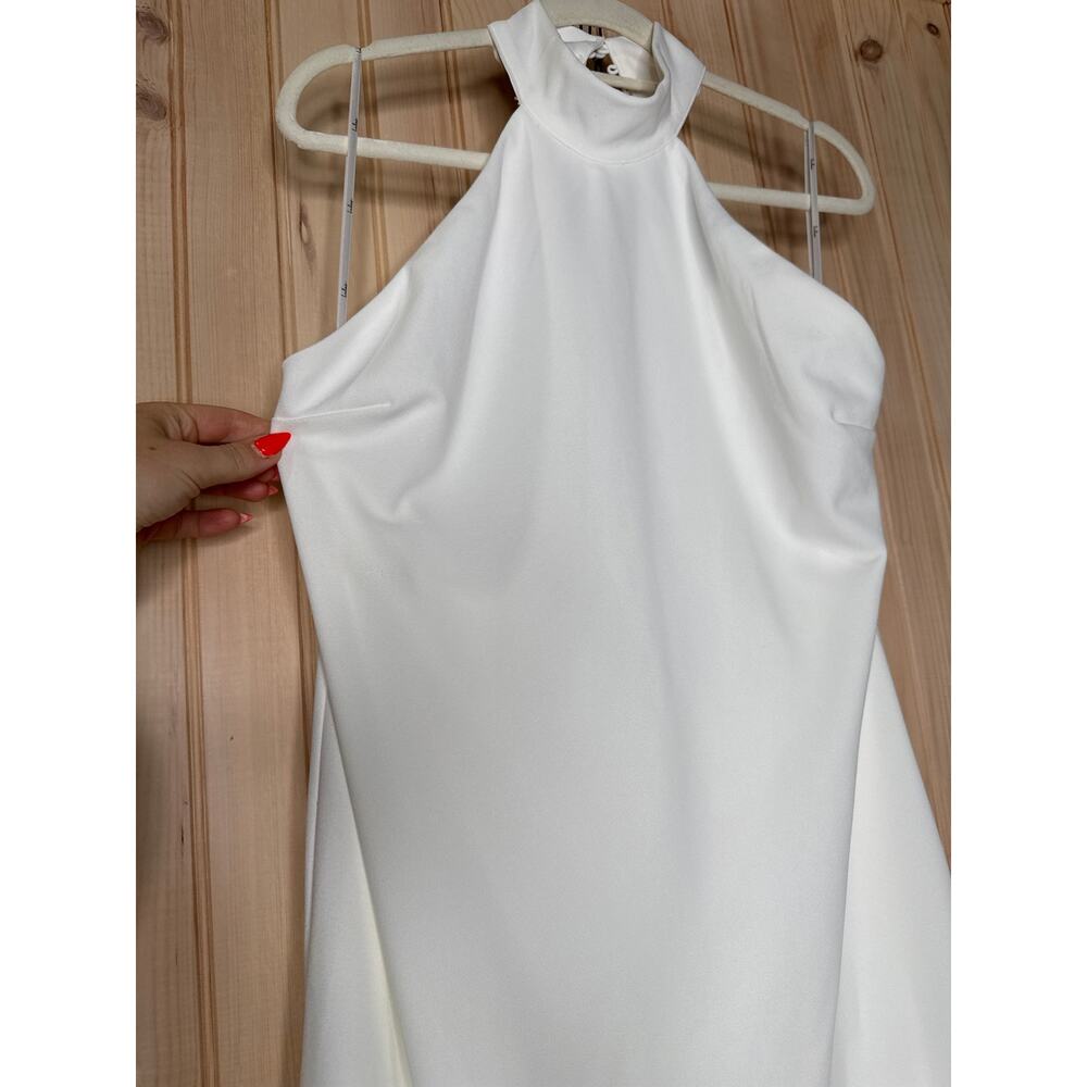 NWT Lulus Alaura White Backless Halter Maxi Dress Wedding Gown Bridal Bride XXS - Picture 4 of 9
